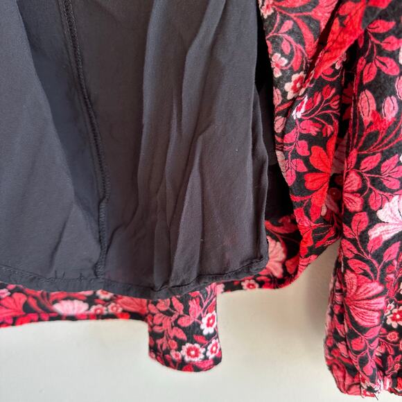 Draper James Allover Floral Print Long Sleeve Square Neck Top Red XL - Picture 8 of 13